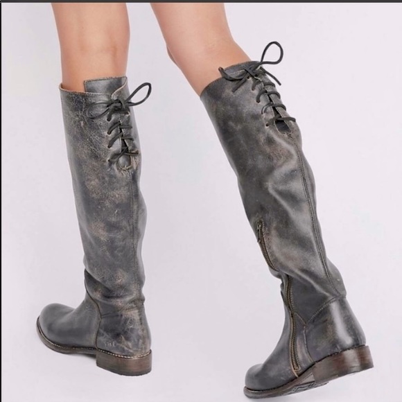 patron Shoes - Patron Boots 9.5 Faded Gray w/Tie Back Closure